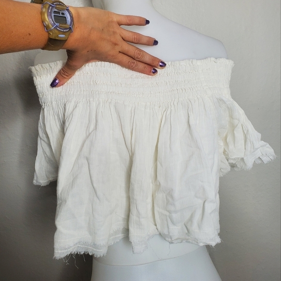 Free People White Milk Maid Crop Top - Picture 3 of 7